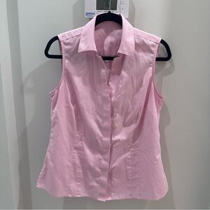Foxcroft Light Pink Sleeveless Blouse Cotton Tailored Fit Size Medium